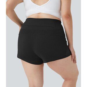 Halara High Waisted Mesh Shorts Sz 3XL Womens Black Waistband Pocket 2-in-1 Casu